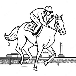 Kentucky Derby Horse Racing Coloring Page 10256-8360