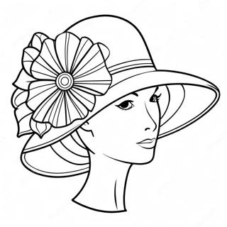 Elegant Kentucky Derby Hat Coloring Page 10257-8364