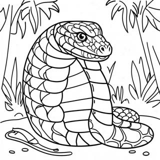 Majestic King Cobra In Jungle Coloring Page 10277-8377