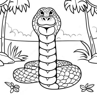 Majestic King Cobra In Jungle Coloring Page 10277-8378