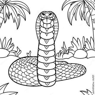 Majestic King Cobra In Jungle Coloring Page 10277-8379