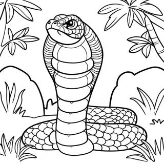 Majestic King Cobra In Jungle Coloring Page 10277-8380