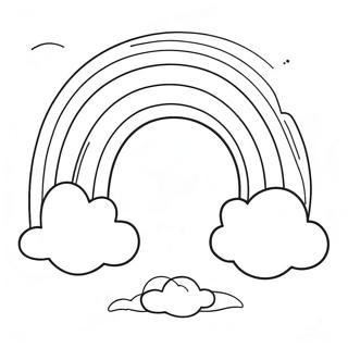 Colorful Rainbow With Clouds Coloring Page 102-89