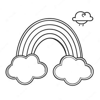 Colorful Rainbow With Clouds Coloring Page 102-90