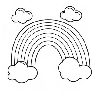 Colorful Rainbow With Clouds Coloring Page 102-92