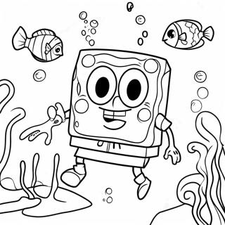 Spongebob Squarepants Underwater Adventure Coloring Page 10307-8398