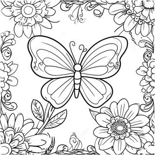 Flower Butterfly Coloring Page 10346-8430