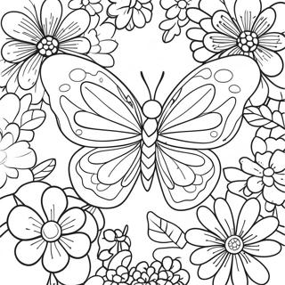 Flower Butterfly Coloring Page 10346-8431