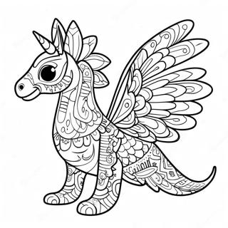 Colorful Alebrije With Wings Coloring Page 10357-8446