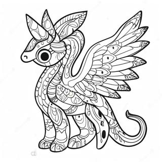 Colorful Alebrije With Wings Coloring Page 10357-8448