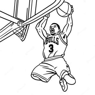 Chicago Bulls Player Dunking Coloring Page 10377-8465