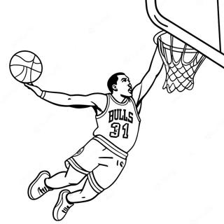 Chicago Bulls Player Dunking Coloring Page 10377-8466