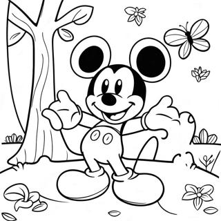 Magical Fall Mickey Mouse Coloring Page 10397-8473