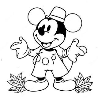 Magical Fall Mickey Mouse Coloring Page 10397-8474