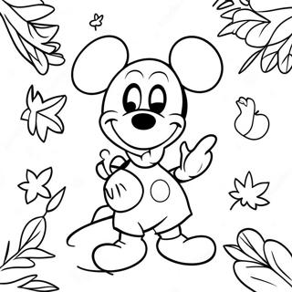 Magical Fall Mickey Mouse Coloring Page 10397-8476