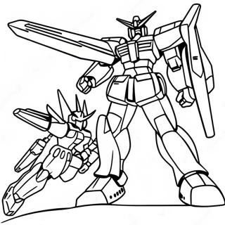 Gundam Battle Scene Coloring Page 10417-8489