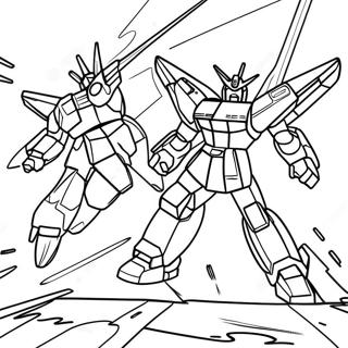 Gundam Battle Scene Coloring Page 10417-8490