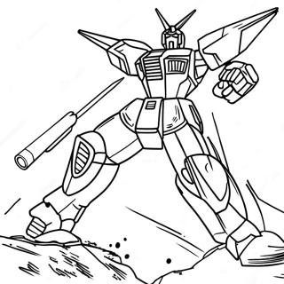 Gundam Battle Scene Coloring Page 10417-8491