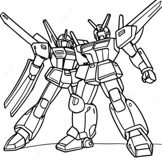 Gundam Battle Scene Coloring Page 10417-8492