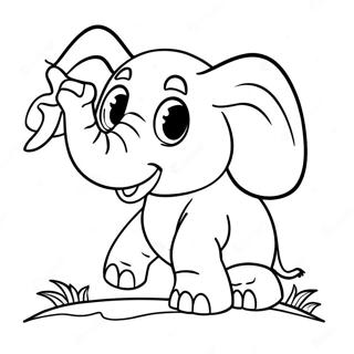 Playful Drunk Elephant Coloring Page 10427-8503