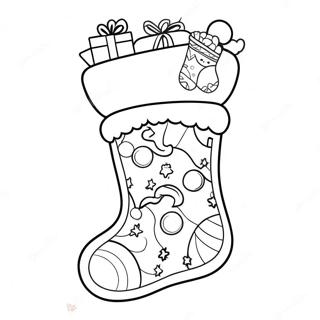 Christmas Stocking Filled With Toys Coloring Page 10436-8497