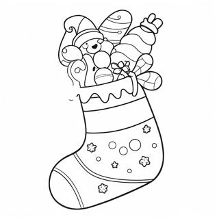 Christmas Stocking Filled With Toys Coloring Page 10436-8498