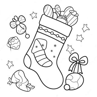 Christmas Stocking Filled With Toys Coloring Page 10436-8499