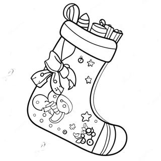 Christmas Stocking Filled With Toys Coloring Page 10436-8500