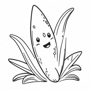 Happy Corn Character Coloring Page 10487-8541