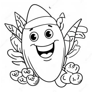 Happy Corn Character Coloring Page 10487-8542