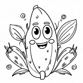 Happy Corn Character Coloring Page 10487-8543