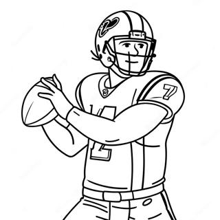 Josh Allen Throwing Football Coloring Page 10497-8556