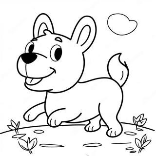 Happy Dog Playing Fetch Coloring Page 10517-8569