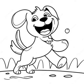 Happy Dog Playing Fetch Coloring Page 10517-8570