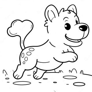 Happy Dog Playing Fetch Coloring Page 10517-8571