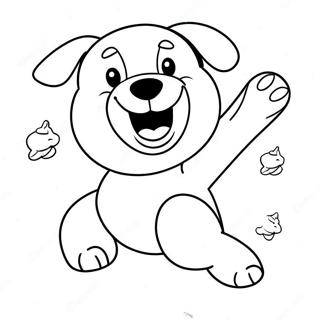 Happy Dog Playing Fetch Coloring Page 10517-8572