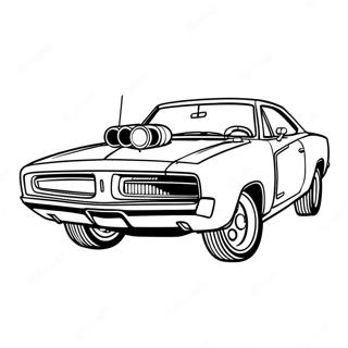 Dodge Charger Classic Muscle Car Coloring Page 1051-842