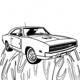 Dodge Charger Classic Muscle Car Coloring Page 1051-844