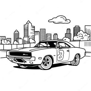 Dodge Charger Racing Action Coloring Page 1052-839