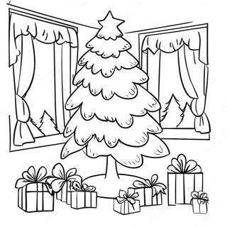 Vintage Christmas Tree Coloring Page 10536-8586