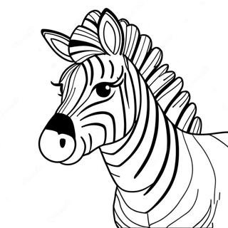 Zebra With Colorful Stripes Coloring Page 10547-8594