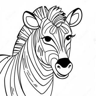 Zebra With Colorful Stripes Coloring Page 10547-8596