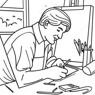 Creative Artist At Work Coloring Page 10567-8608