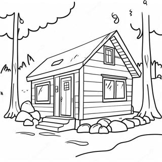 Cozy Cabin In The Woods Coloring Page 10576-8610