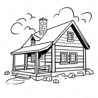 Rustic Log Cabin Coloring Page 10577-8616