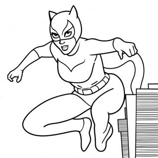 Catwoman Action Pose Coloring Page 10606-8634