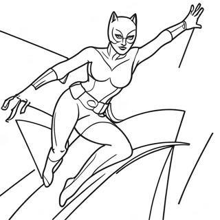 Catwoman Action Pose Coloring Page 10606-8635