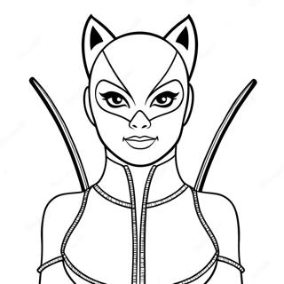 Sleek Catwoman Silhouette Coloring Page 10607-8641