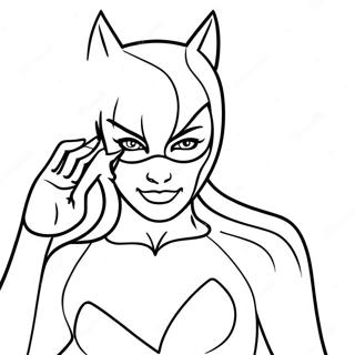 Sleek Catwoman Silhouette Coloring Page 10607-8642