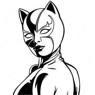 Sleek Catwoman Silhouette Coloring Page 10607-8643